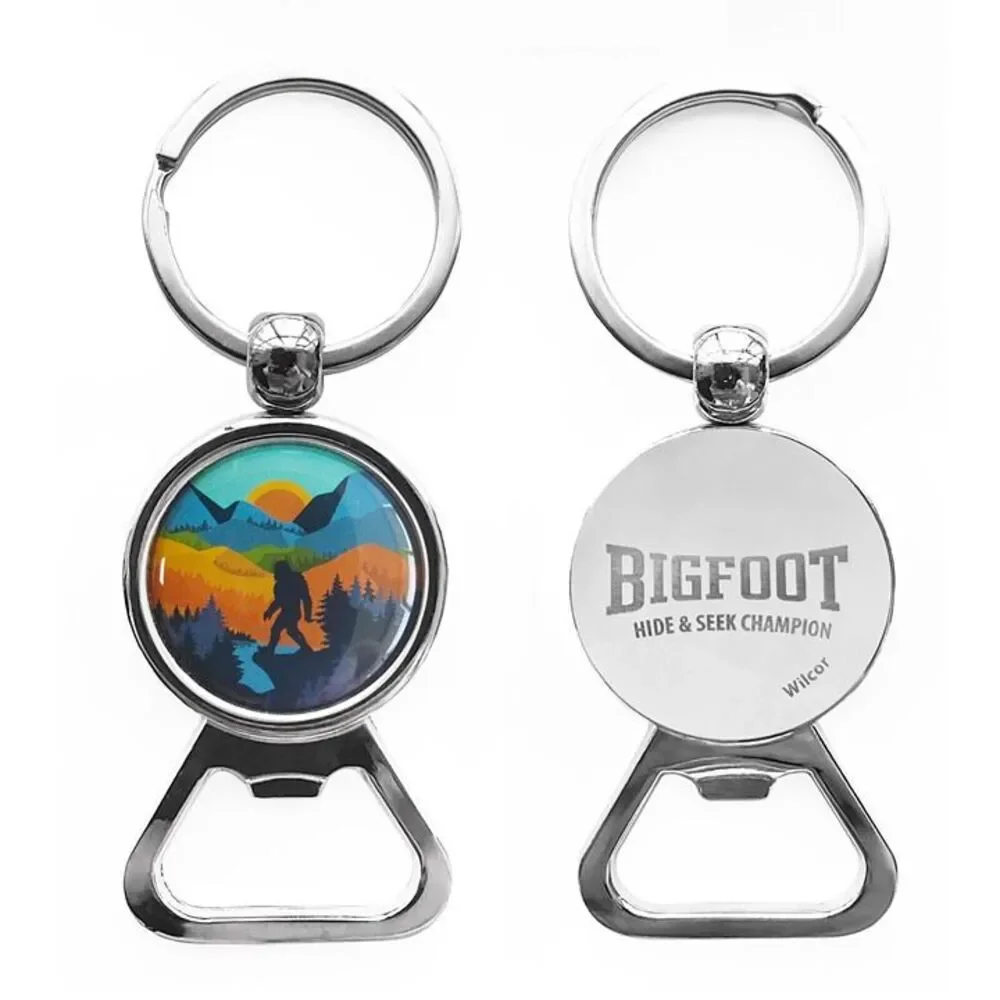Bigfoot Scene Keychain Bottle Opener Sasquatch 3.25